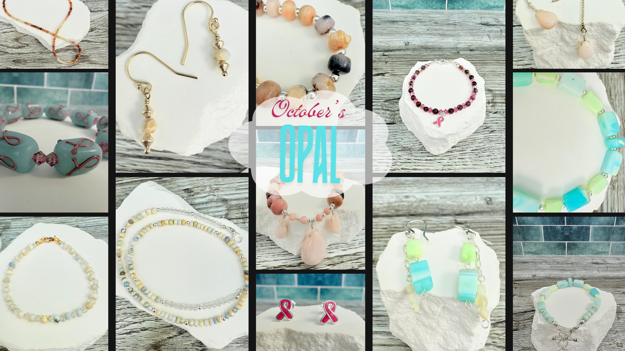 October Opal Birthstone Jewelry Collection
